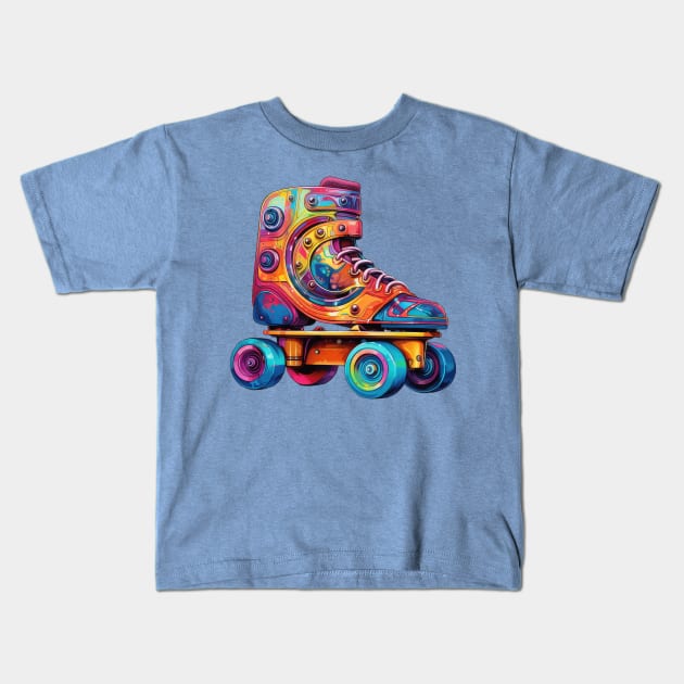 Retro Tie Dye Skate Kids T-Shirt by XOXO VENUS